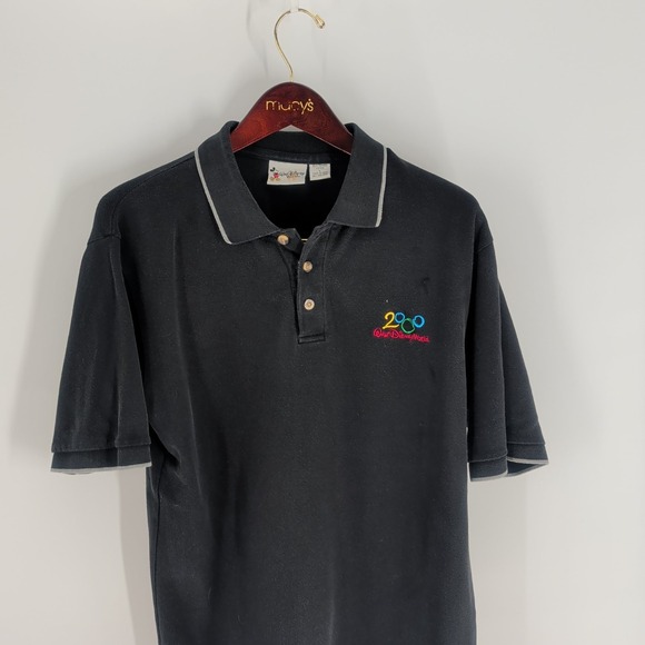 Vintage Walt Disney World 2000 Y2K Classic Pullover Polo Shirt Black Size L‎ - Picture 2 of 7